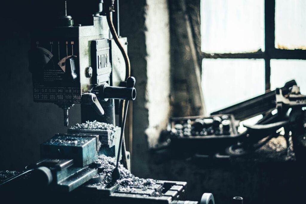 CNC machining equipment in a small manufacturing facility