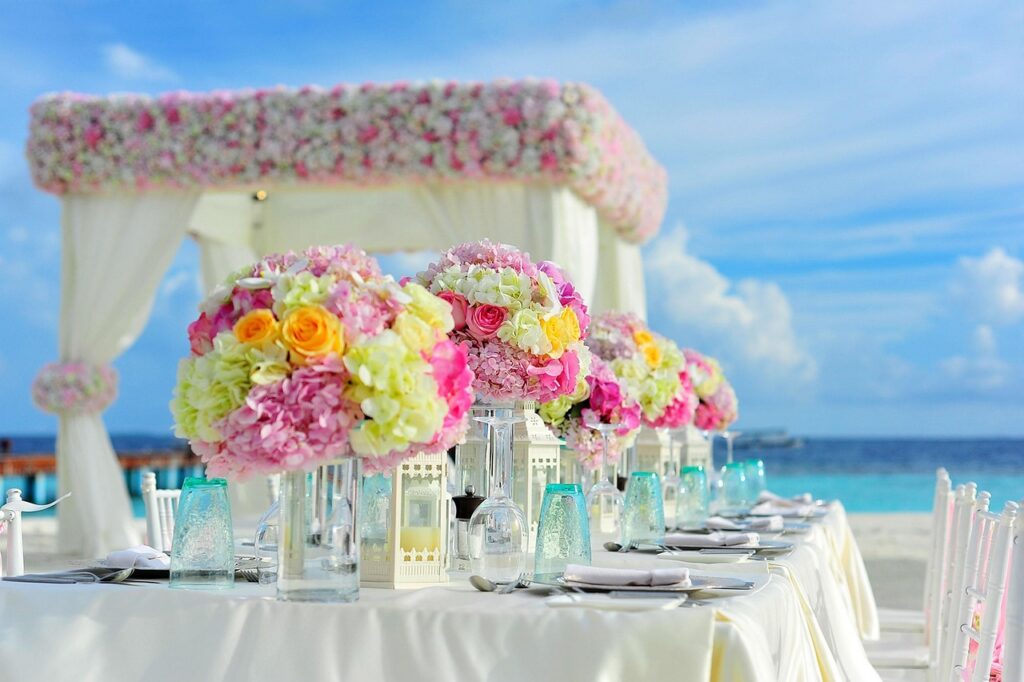 Empty wedding venue hall without any event setup