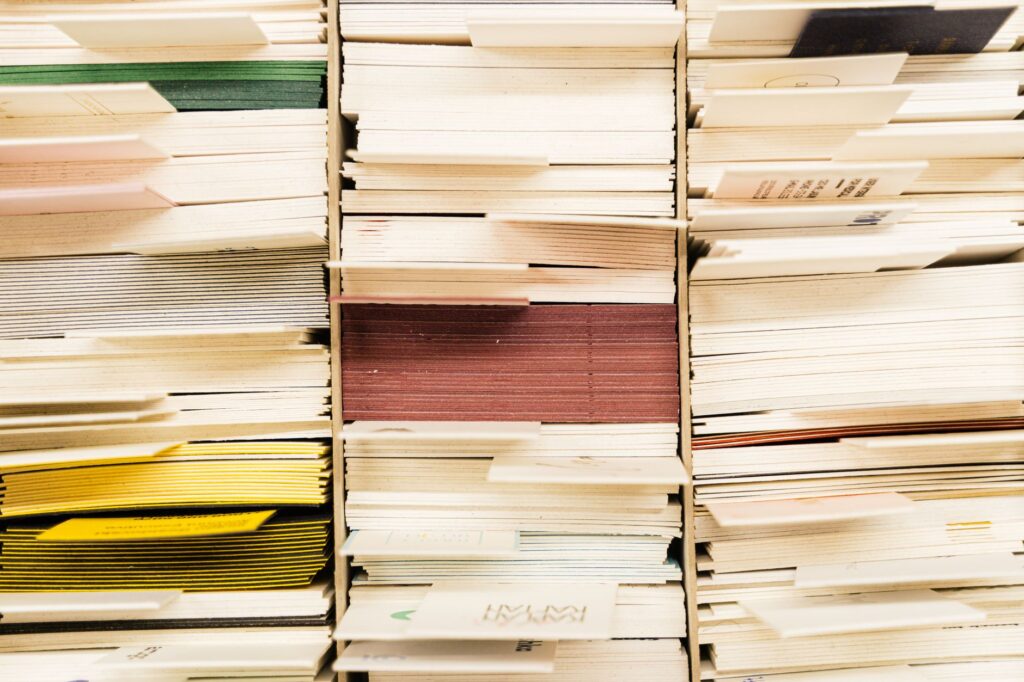 Property management office with an organized filing and records system