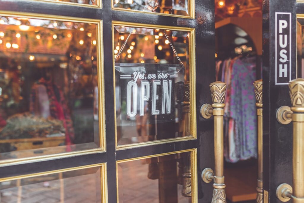 A seasonal shop storefront with a closed sign during its off season