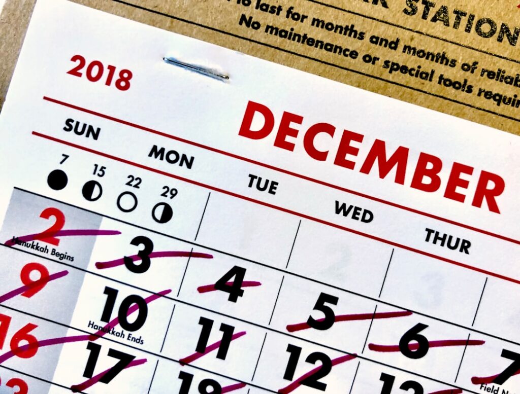 Invoice document with a payment due date next to a calendar