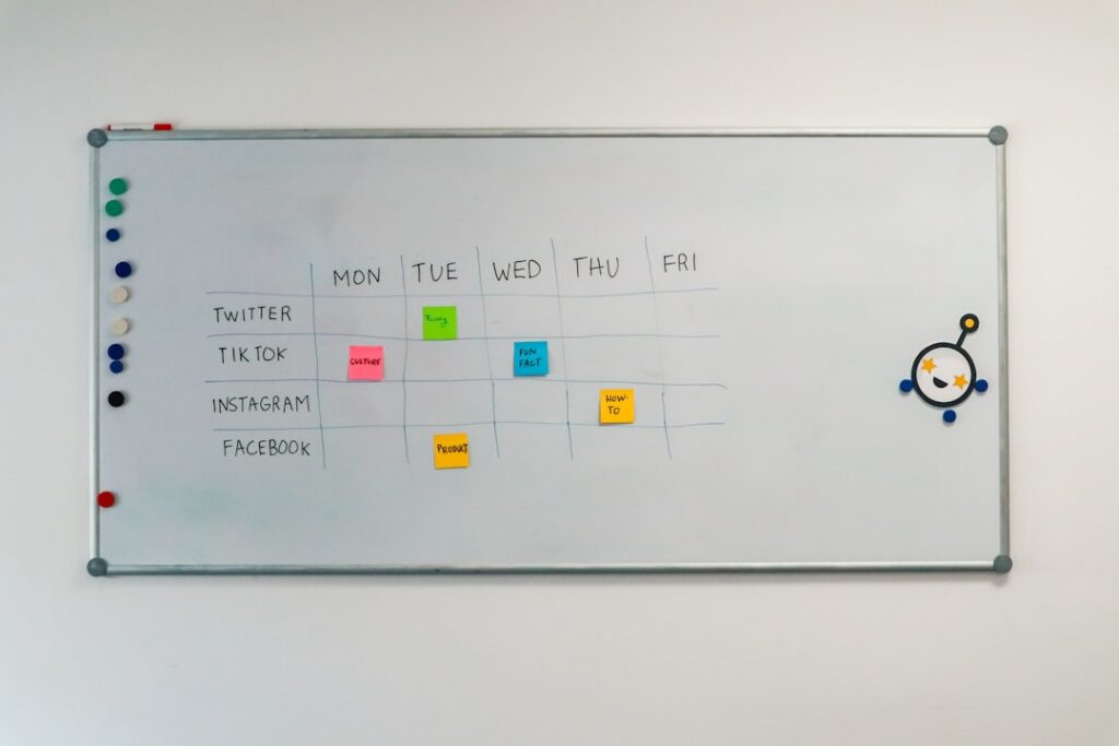 Business planning calendar showing Q3 and Q4 strategy decisions