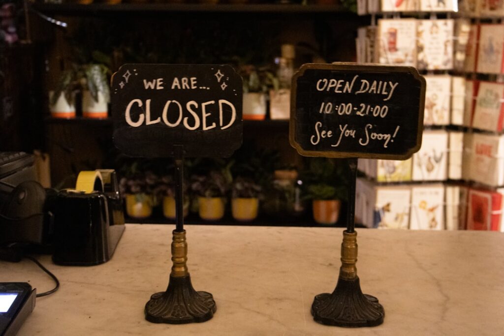 Water damage inside a small business after flooding