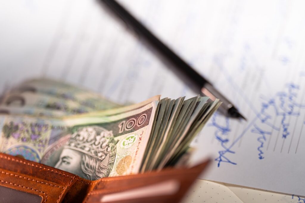 Small business bank statement with a payment notice highlighted