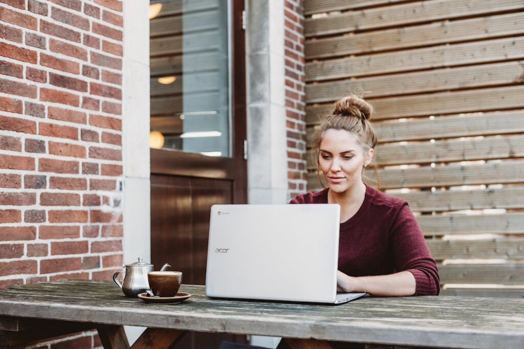 Small business owner reviewing a same-day funding offer on a laptop
