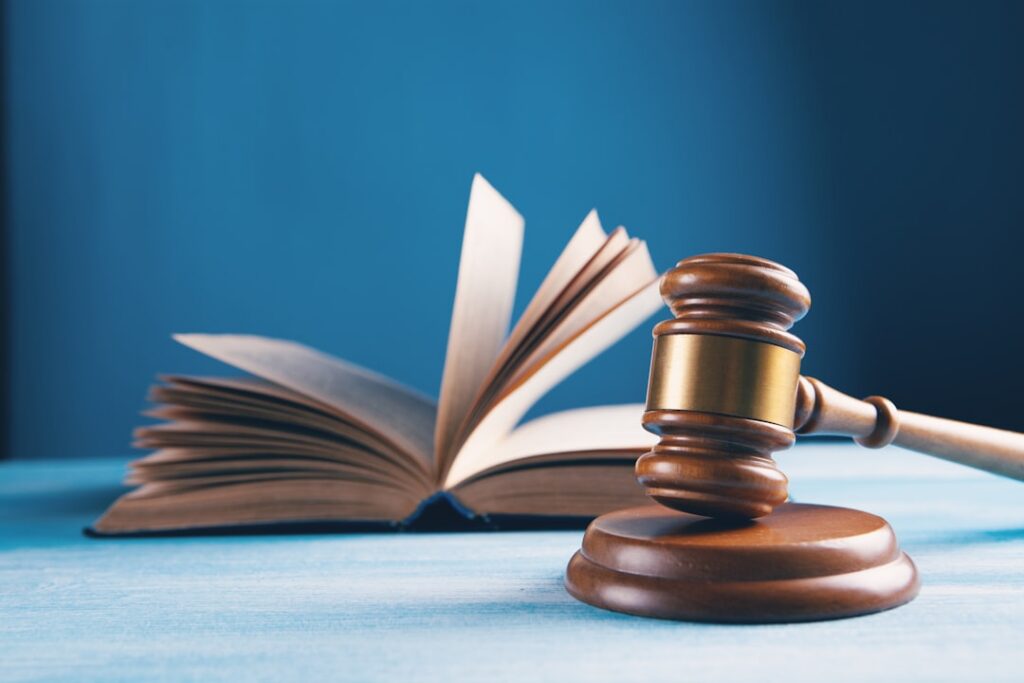 Gavel resting on legal documents representing a court judgment