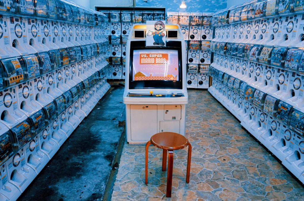 Warehouse stocked with vending machines and inventory awaiting route delivery