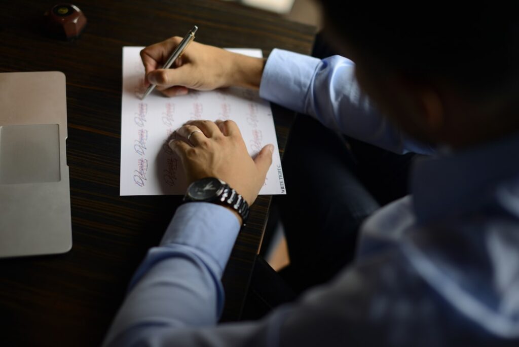 Business owner reviewing the fine print of a financing contract