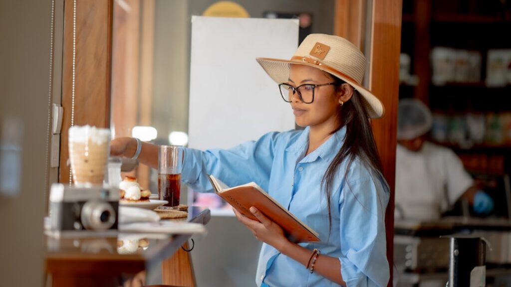 Multi-location restaurant owner reviewing a financing contract