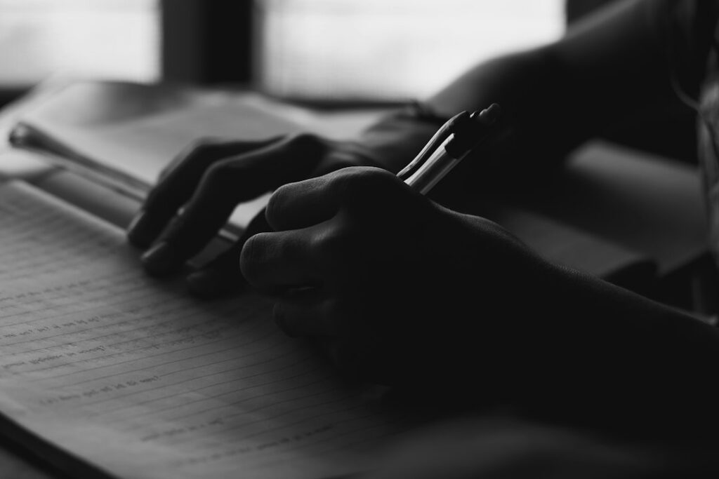 Close-up of a business owner reviewing a financing contract