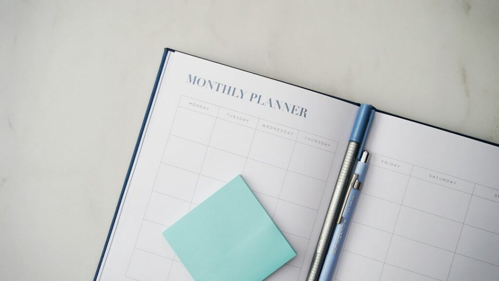 Owner planning cash flow with a calendar