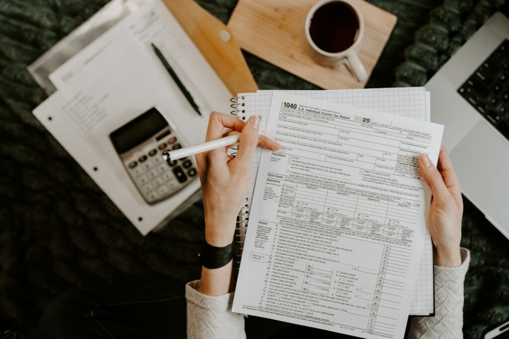 Ledger and bank statements for tracking business cash